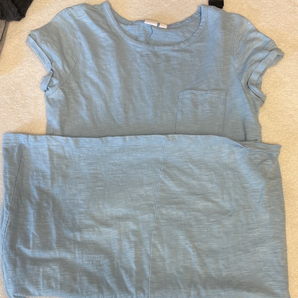 ⭕️Light Blue T-Shirt Dress with Pocket - Picture 2 of 3
